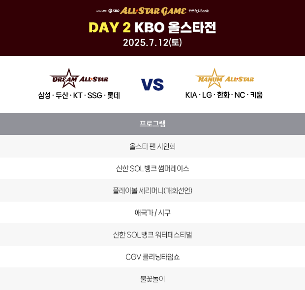 DAY 2 KBO 올스타전 2025.7.12(토)